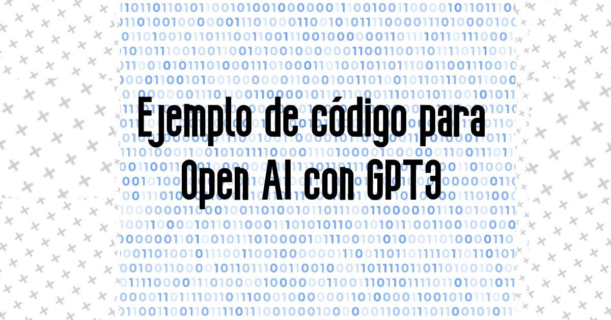 Código para Open AI con GPT3